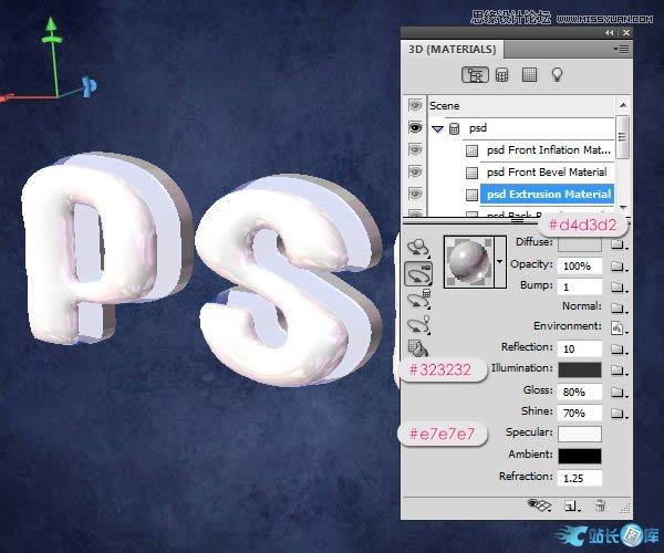 Photoshop创建有光泽的塑料3D文字教程,PS教程,站长图库