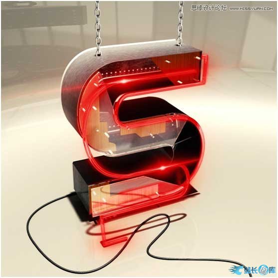 Photoshop结合C4D制作三维立体艺术字,PS教程,站长图库